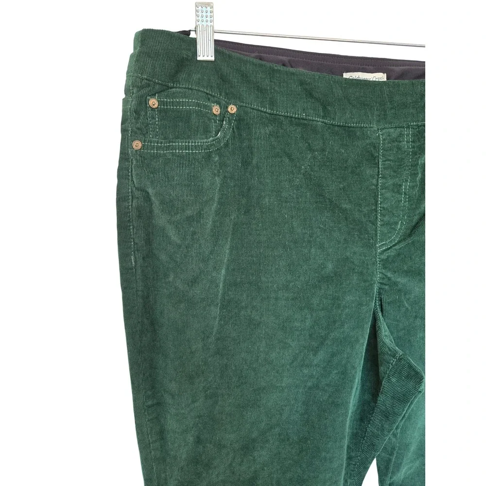 Coldwater Creek Green Stretch Corduroy Straight Leg Pants Sz 18 Academia Preppy